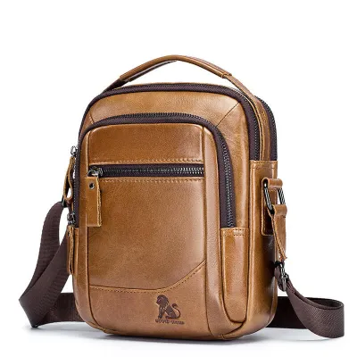 Genuine Leather Men’s Retro Shoulder Bag – Stylish & Durable